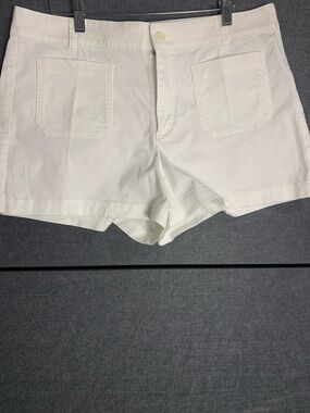 J. Crew High-Waist White Cotton Shorts